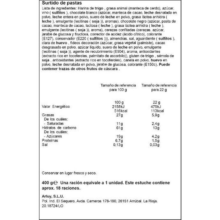 PASTAS SURTIDAO SABORES REGLERO ESTCHE 225 GR