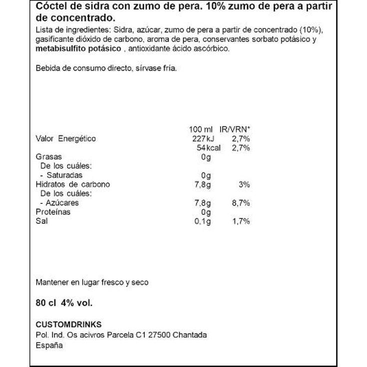 SIDRA CON PERA 20 CL MAELOC BTLLA 20 CL