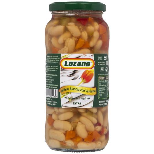 ALUBIAS BLANCA CON VERDURA LOZANO FRASCO 400 GR