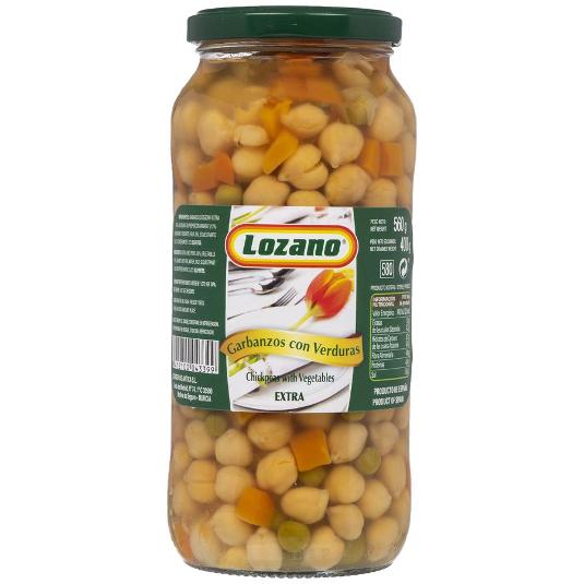 GARBANZO CON VERDURAS LOZANO FRASCO 400 GR