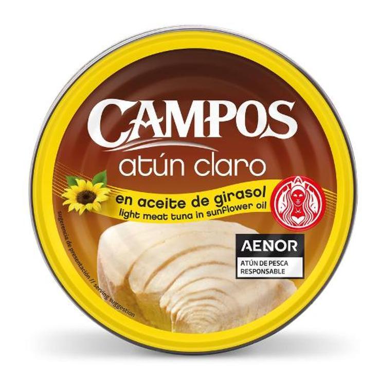 ATUN CLARO EN ACEITE VEGETAL CAMPOS LATA 104 GR