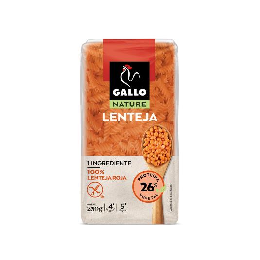 HELICES LENTEJA ROJA NATURE GALLO PQUETE 250 GR