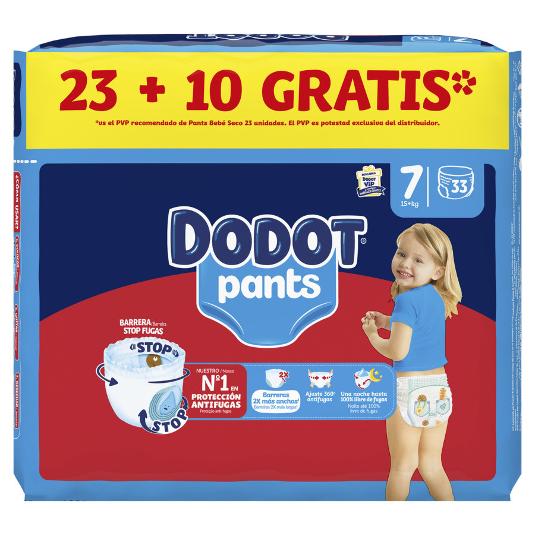 PAÑALES PANTS TALLA 7 23+10 15K DODOT PQTE 33 UD