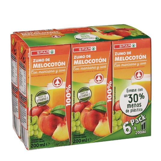 ZUMO MELOCOTON X6 SPAR PACK 1200 ML