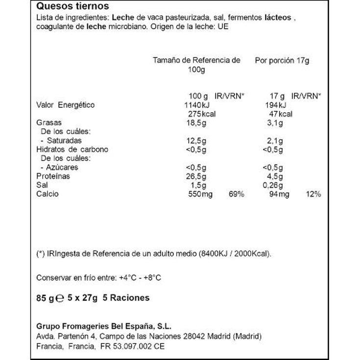 QUESO TIRAS ENROLLADOS BABYBEL PQTE 85 GR