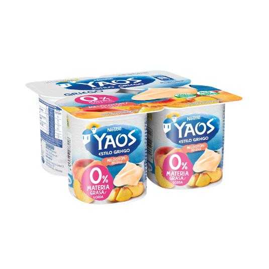 YOGUR GRIEGO MELOCOTON 0% X4 YAOS NESTLE PACK 460 GR