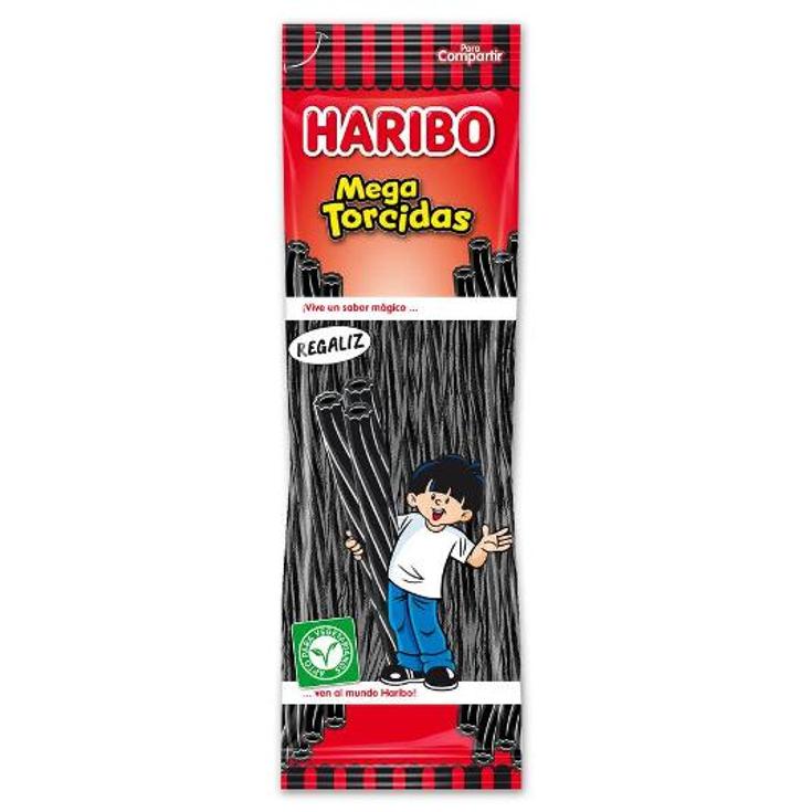 GOLOSINAS REGALIZ MEGA TORCIDAS HARIBO BOLSA 160 GR