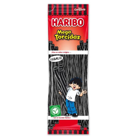 GOLOSINAS REGALIZ MEGA TORCIDAS HARIBO BOLSA 160 GR