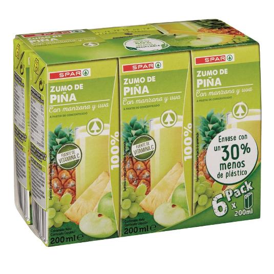 ZUMO PIÑA X6 SPAR PACK 1200 ML