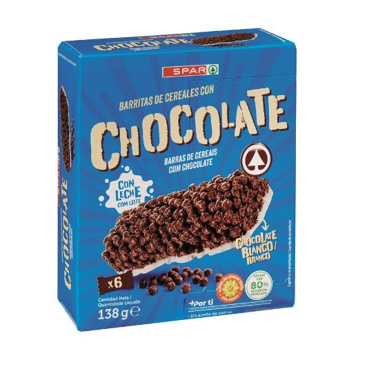 BARRITA CEREALES C/CHOCO BLANCO SPAR CAJA 138 GR