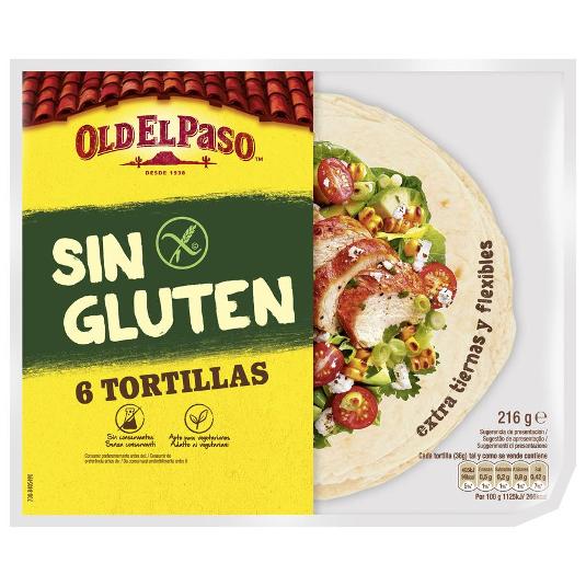 TORTILLA SIN GLUTEN OLD EL PASO PACK 216 GR