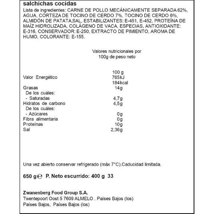 SALCHICHAS COCKTAIL SPAR FRASCO 400 GR