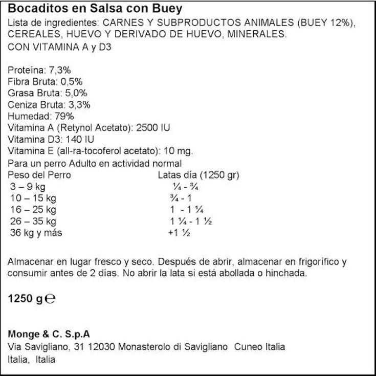 COMIDA PERRO BOCADITO BUEY SPAR BOTE 1250 GR