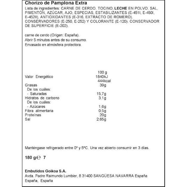 CHORIZO PAMPLONA BIPACK 2X90 SPAR BLIST 180 GR