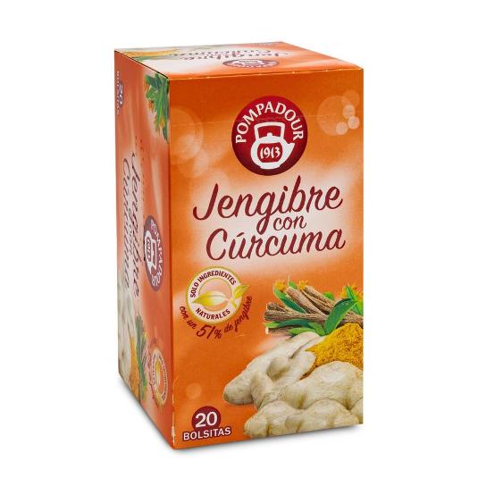 INFUSION JENGIBRE C/CURCUMA 20S POMPADOUR CAJA 20 UD