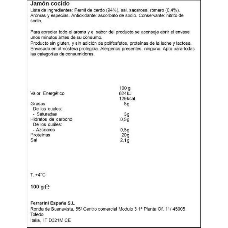 JAMON COCIDO A LAS FINAS HIERBA FERRARINI SOBRE 100 GR
