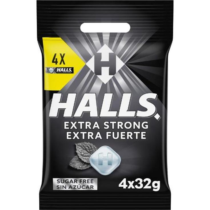 CARAMELO EXTRAFUERTES S/AZUCAR HALLS PACK 4 UD