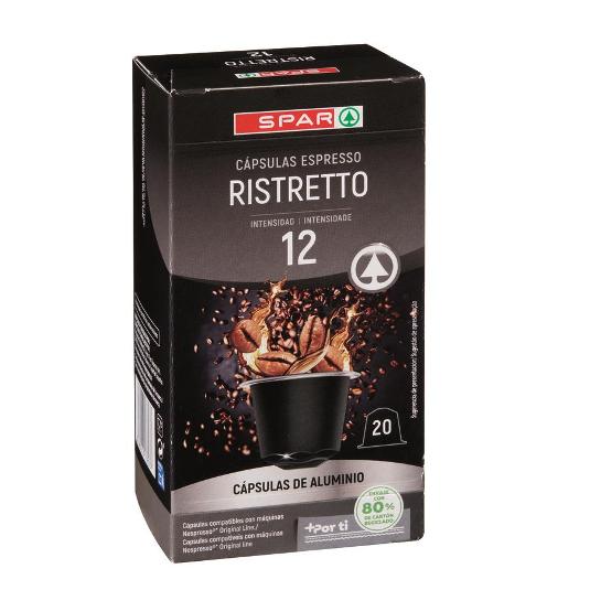 CAFE CAPS ALUMINIO RISTRETTO SPAR CAJA 20 UD