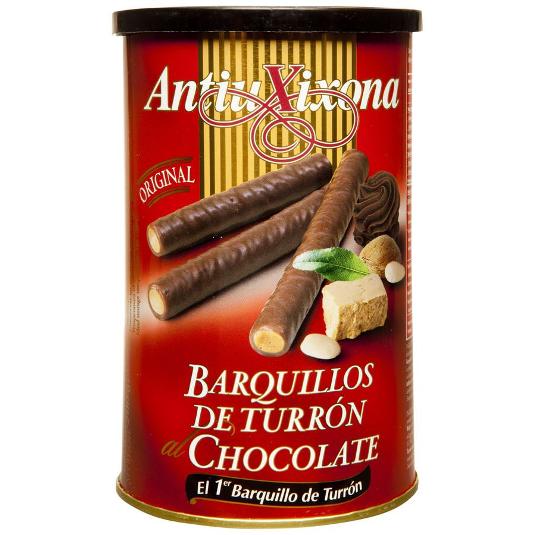 BARQUILLOS TURRON AL CHOCOLATE ANTIU XIXONA BOTE 200 GR