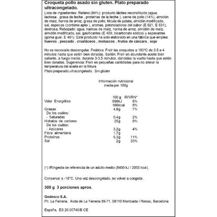 CROQUETAS POLLO SIN GLUTEN MAHESO ESTUCH 300 GR