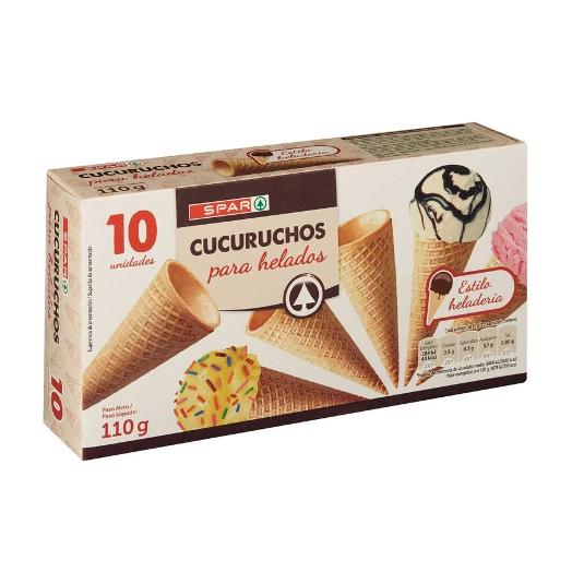 CUCURUCHOS PARA HELADOS X10 DICAR PQTE 110 GR