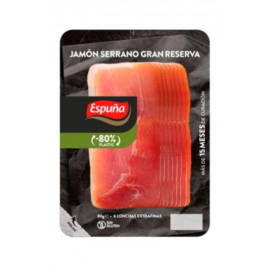 JAMON SERRANO GRAN RESERVA ESPUÑA SOBRE 80 GR