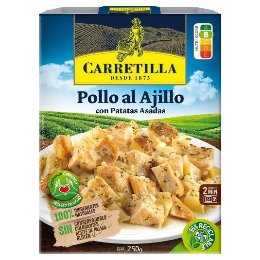 POLLO AL AJILLO C/PATATAS ASADA CARRETILLA BNDEJA 250 GR