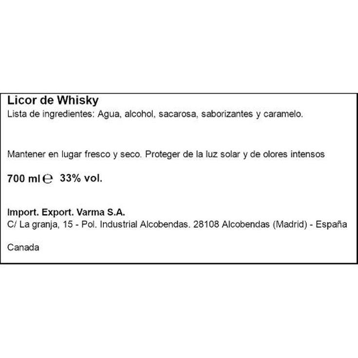 LICOR DE WHISKY CON CANELA 33º FIREBALL BTLLA 70 CL