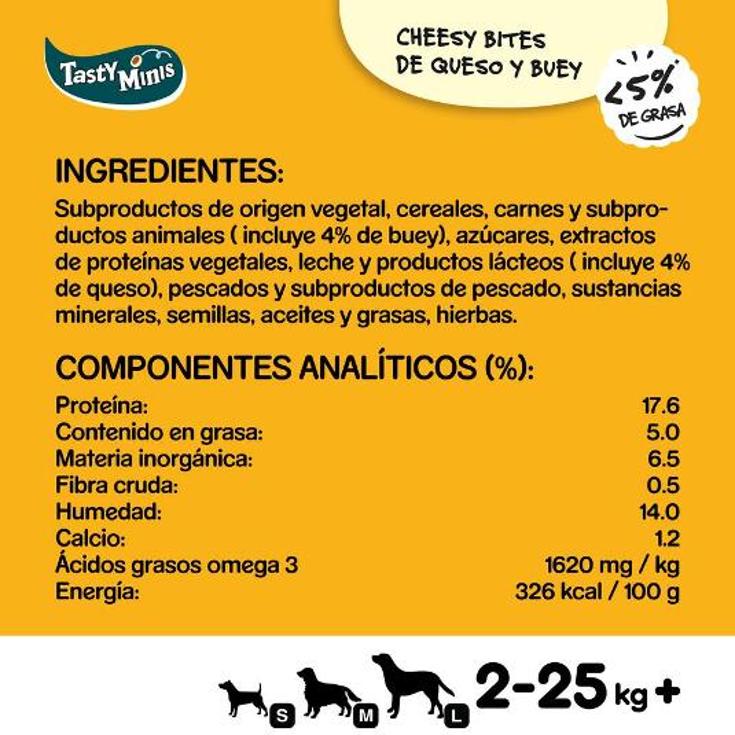 SNACK PERRO TASTY BITES CHEESY PEDIGREE BOLSA 140 GR