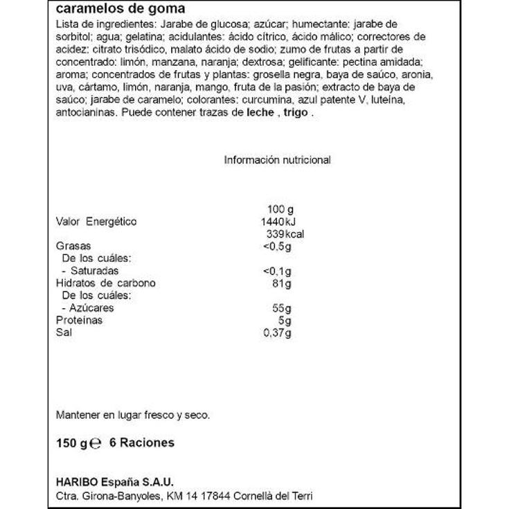 GOLOSINAS FAVORITOS PICA SOUR HARIBO BOLSA 150 GR