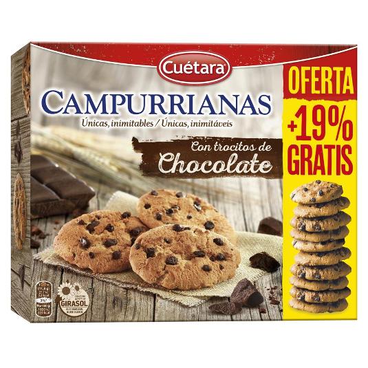 GALLETAS CAMPURR.TROZOS CHOCO CUETARA CAJA 350 GR