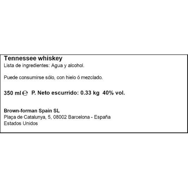 WHISKY 40º PETACA JACK DANIELS BTLLA 35 CL