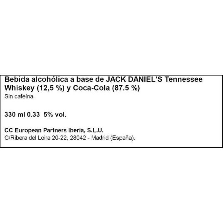 COMBINADO J.DANIEL S 5º COKE COCA COLA LATA 33 CL