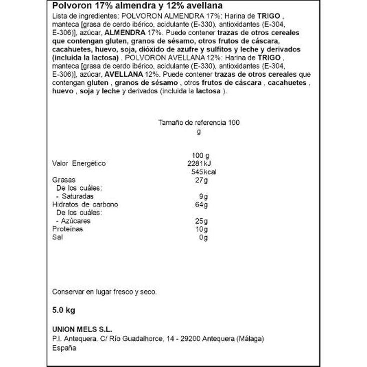 POLVORON 17 % Y 12 AVELLANA S.MELERO