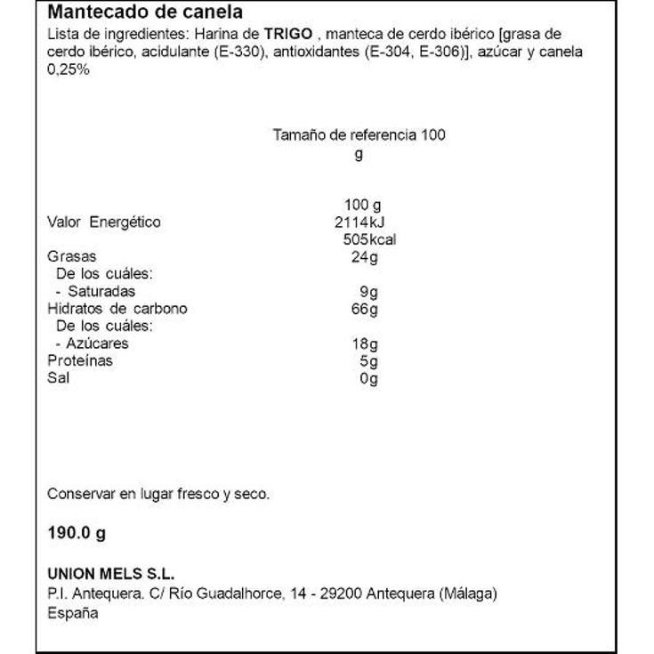 MANTECADO CANELA FLOR ANTEQUE BOLSA 190 GR