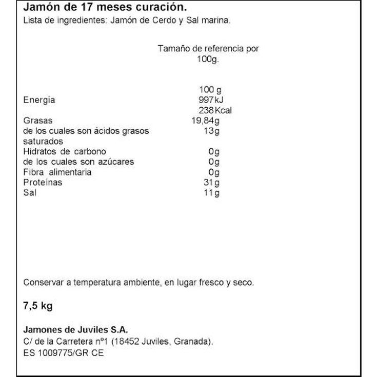 JAMON DE TREVELEZ +17M 8KG J.JUVILES