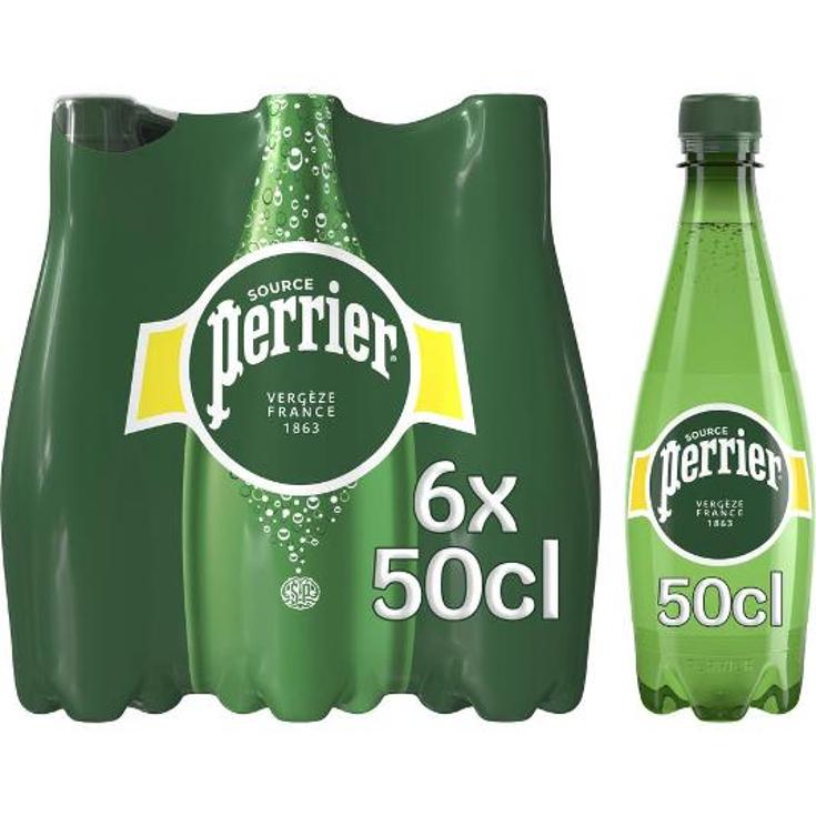 AGUA MINERAL NATURAL CON GAS PERRIER PET 50 CL