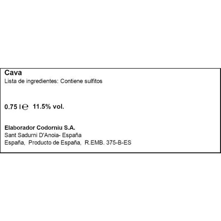 CAVA ARS COLLECTA BL.DE BLANCS CODORNIU BTLLA 75 CL