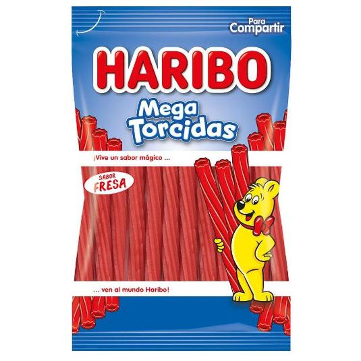 GOLOSINAS REGALIZ TORCIDA FRESA HARIBO BOLSA 160 GR