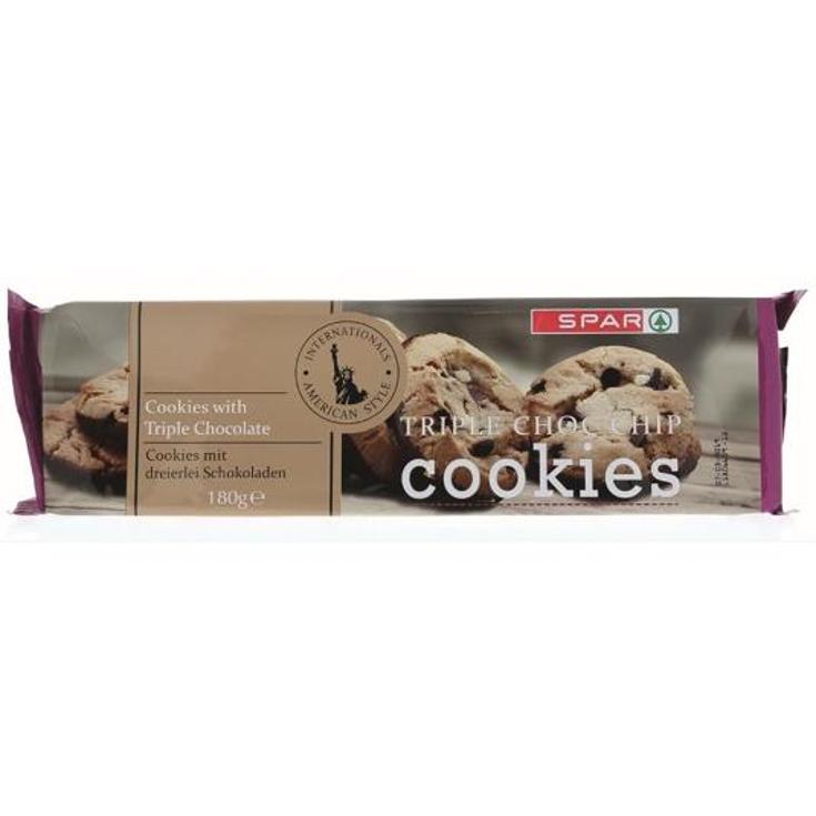 COOKIE TRIPLE CHOCOLATE CHIP SPAR I. PQTE 180 GR