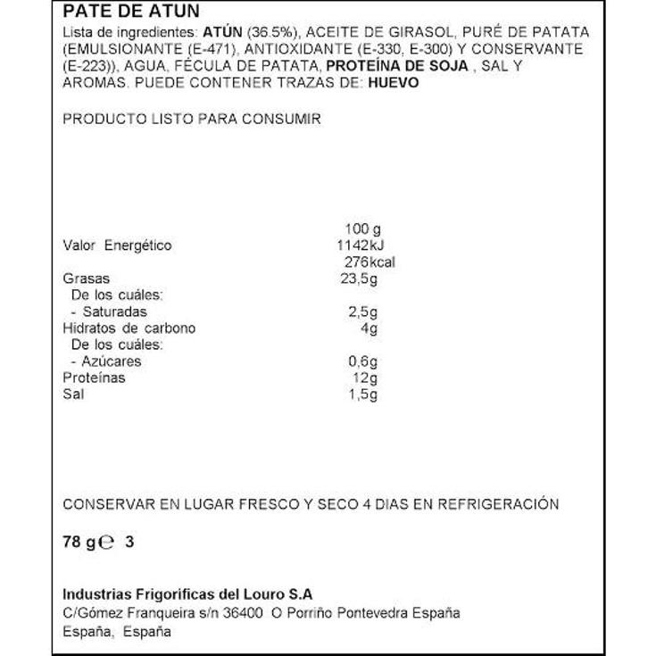 PATE DE ATUN X3 SPAR PACK 234 GR