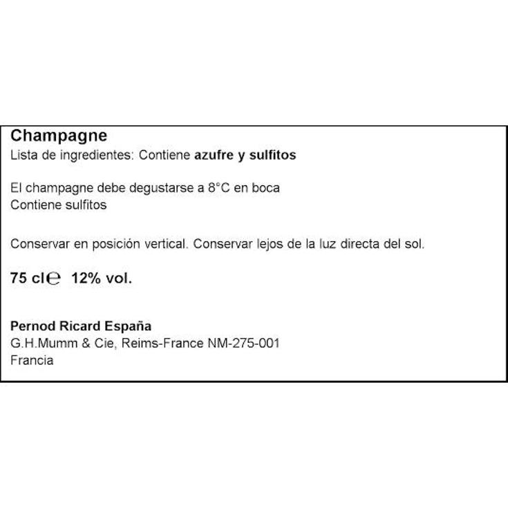 CHAMPAGNE ROSADO BRUT MUMM BTLLA 75 CL
