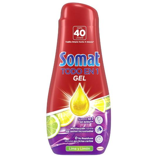 DETERG.LAVAV.GEL TODO EN 1 LIMO SOMAT BTLLA 40 LA