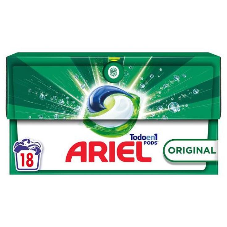 DETERG.PODS 3EN1 REG.18 ARIEL CAJA 18 LA
