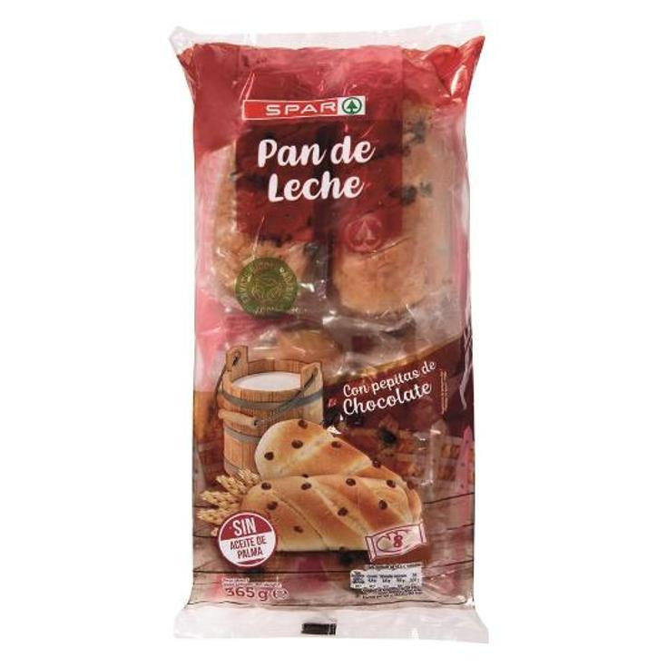 PAN DE LECHE CON PEPITAS CHOCO SPAR BOLSA 365 GR