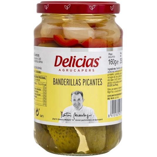 BANDERILLAS PICANTES DELICIAS FRASCO 160 GR