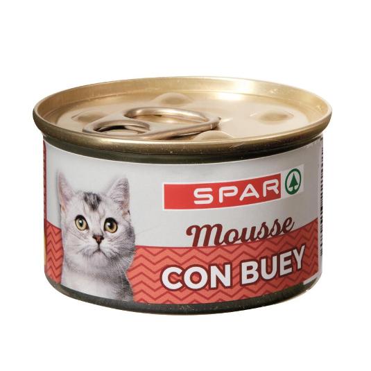 ALIMENTO GATO MOUSSE BUEY SPAR LATA 85 GR