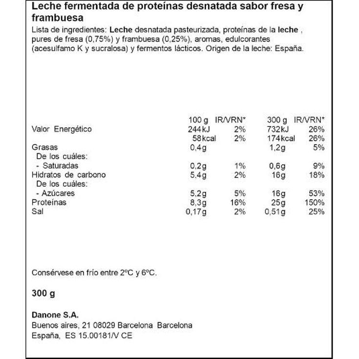 YOGUR LIQUIDO YOPRO FRESA FRAMB DANONE UNIDAD 300 ML