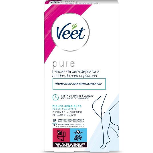 DEPIL.BANDAS CORPORAL PURE VEET CAJA 16 UD