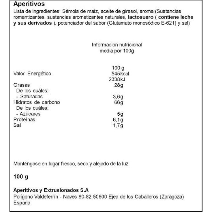APERTIVOS JUMPERS MANTEQUILLA BOLSA 100 GR